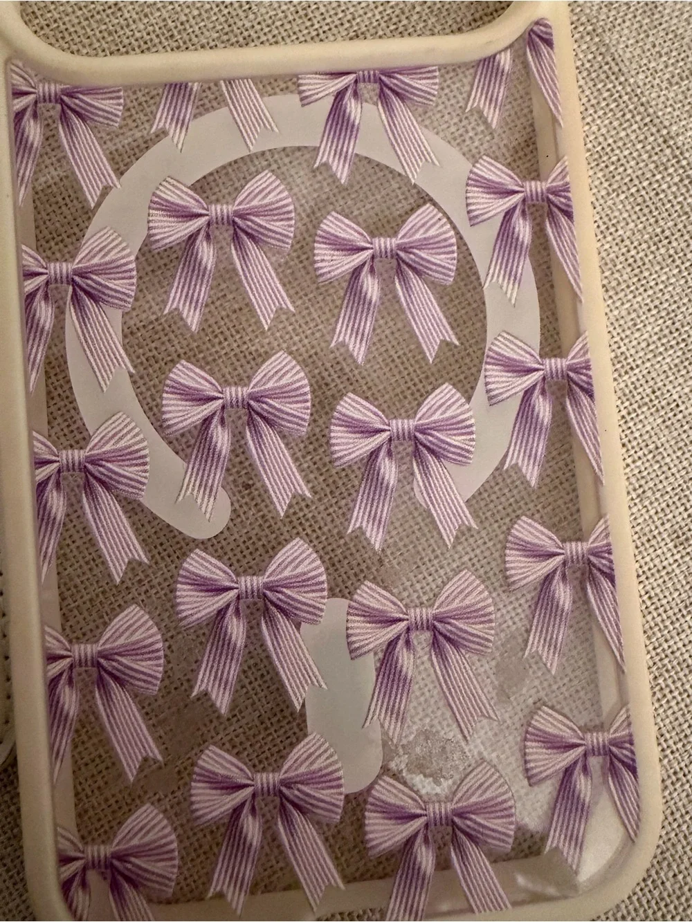 Lavender Bow MagSafe iPhone 17 Pro Case w/ Magnetic Card Wallet Stand NWOT